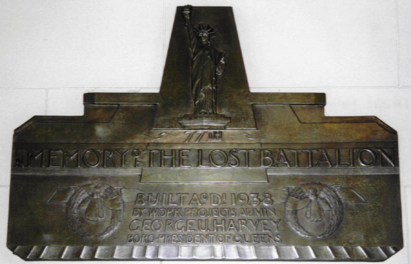 Zoom on the image : Lost Battalion Hall Plaque